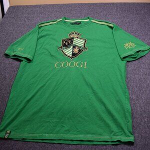 Coogi T-Shirt Mens 3XL XXXL Green Embroidered Pullover y2k distressed